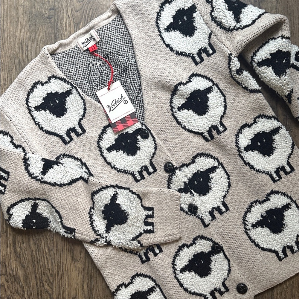 Woolrich x Target Sheep Print Relaxed Oversized Cardigan for adults LE NWT